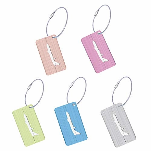 Carise New Brushed Aluminium Luggage Tags Suitcase Label Address ID Baggage Tag Travel