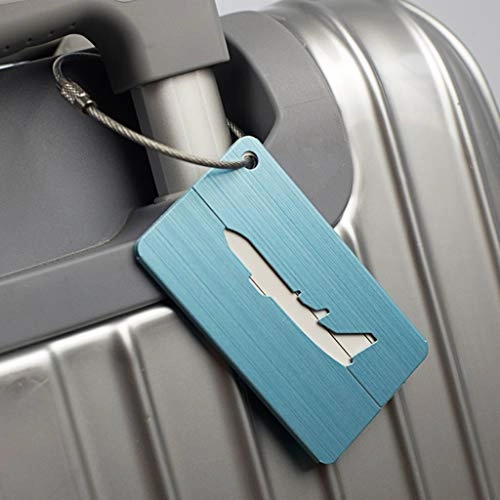 Carise New Brushed Aluminium Luggage Tags Suitcase Label Address ID Baggage Tag Travel