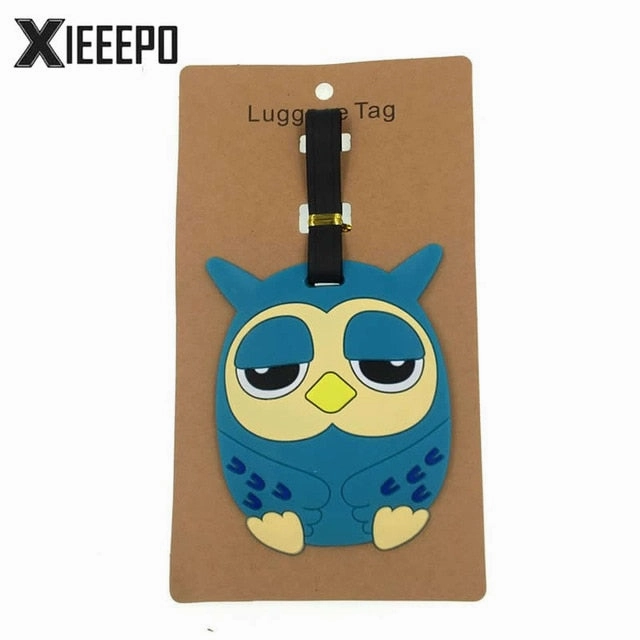 Cartoon Animal Luggage Tag Travel Accessories Silica Gel Suitcase ID Address Holder Baggage