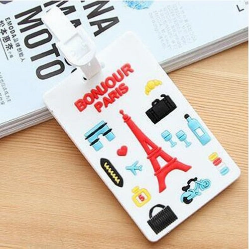 Cartoon Animal Owl Luggage Tag Travel Accessories Silica Gel Suitcase ID Address Holder Baggage
