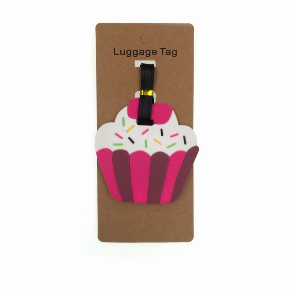 Cartoon Cream Cake Luggage Tag Travel Accessories Silica Gel Suitcase ID Address Holder Baggage