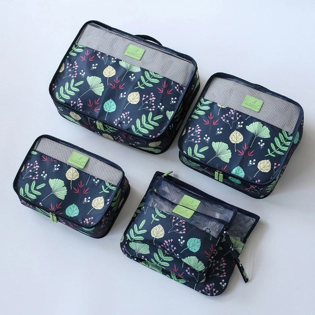 Cartoon pattern 6PCS/Set Travel accessories kit Mesh storage Luggage Organizer Packing Cube for