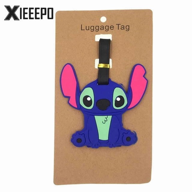 Cartoon Stitch Luggage Tag Travel Accessories Silica Gel Suitcase ID Address Holder Baggage