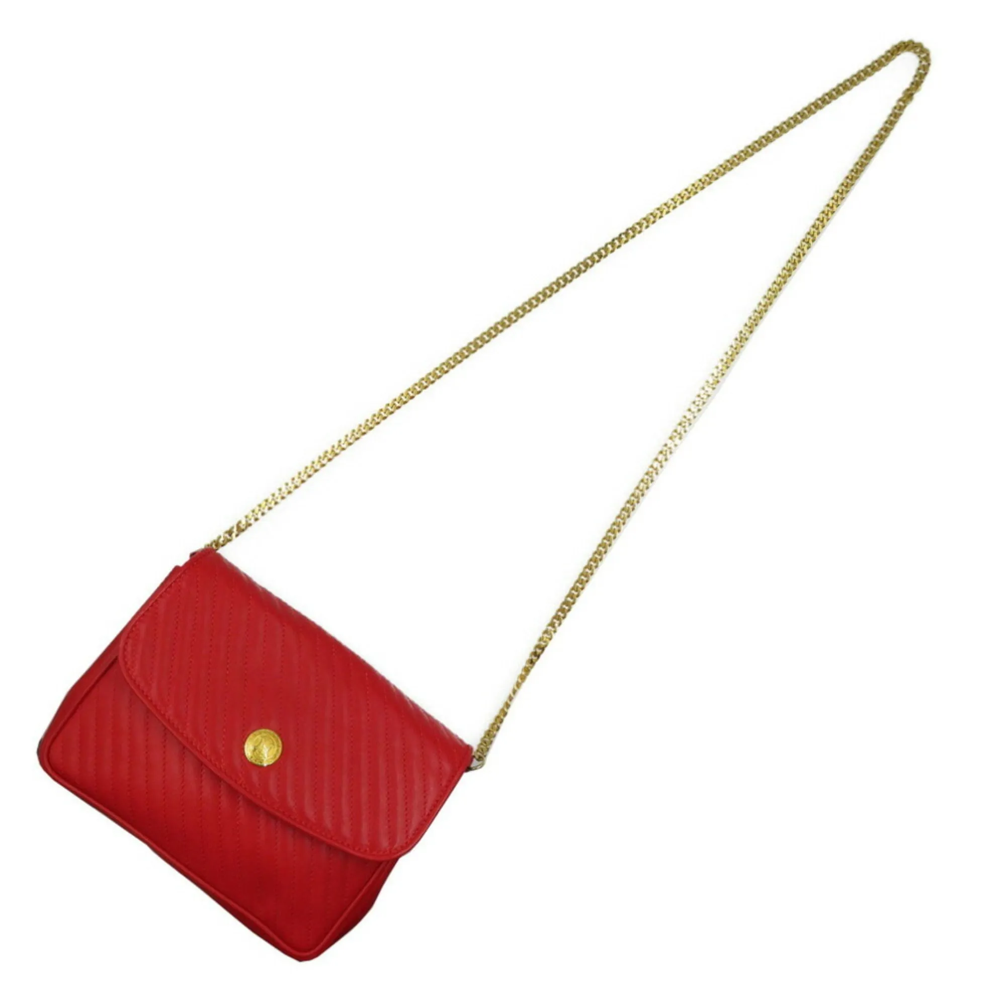 Celine leather red chain shoulder bag