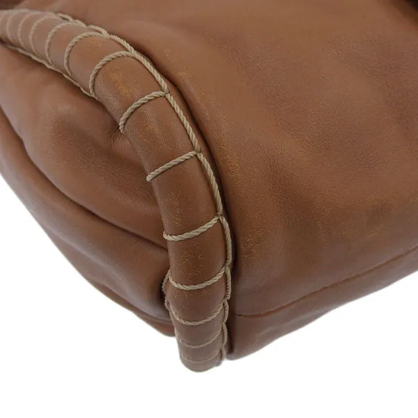 Celine Logo Buckle Shoulder Bag Camel