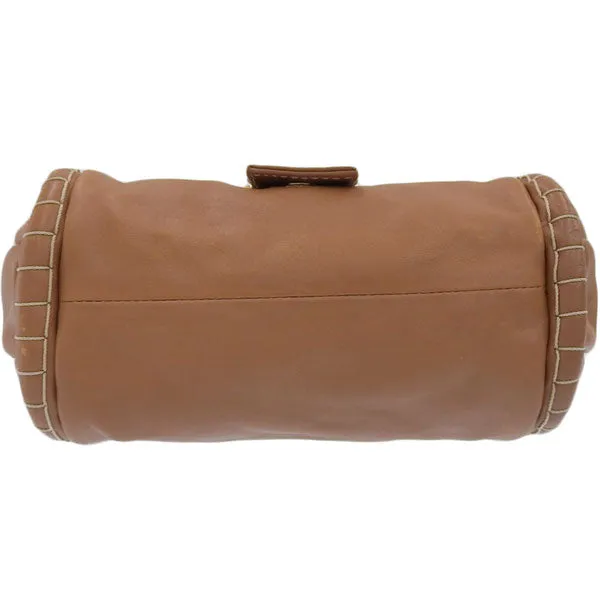Celine Logo Buckle Shoulder Bag Camel