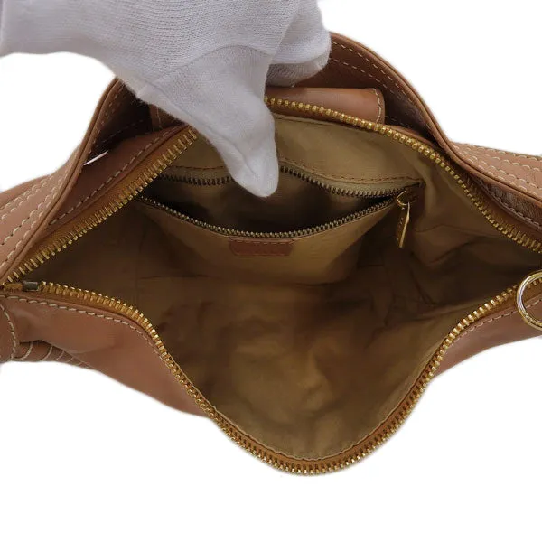 Celine Logo Buckle Shoulder Bag Camel