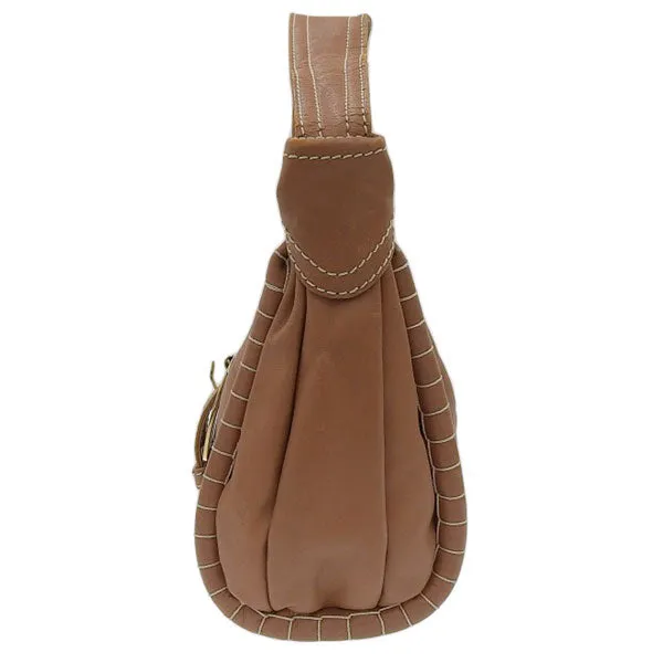 Celine Logo Buckle Shoulder Bag Camel