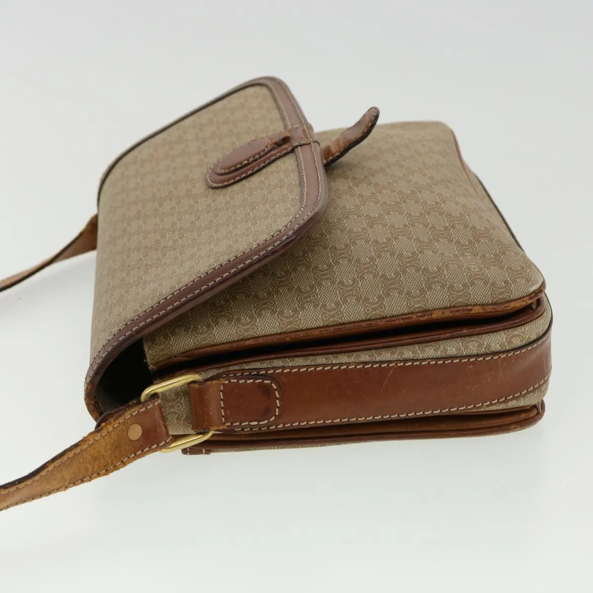 Celine Macadam Canvas Shoulder Bag Beige  ki2254