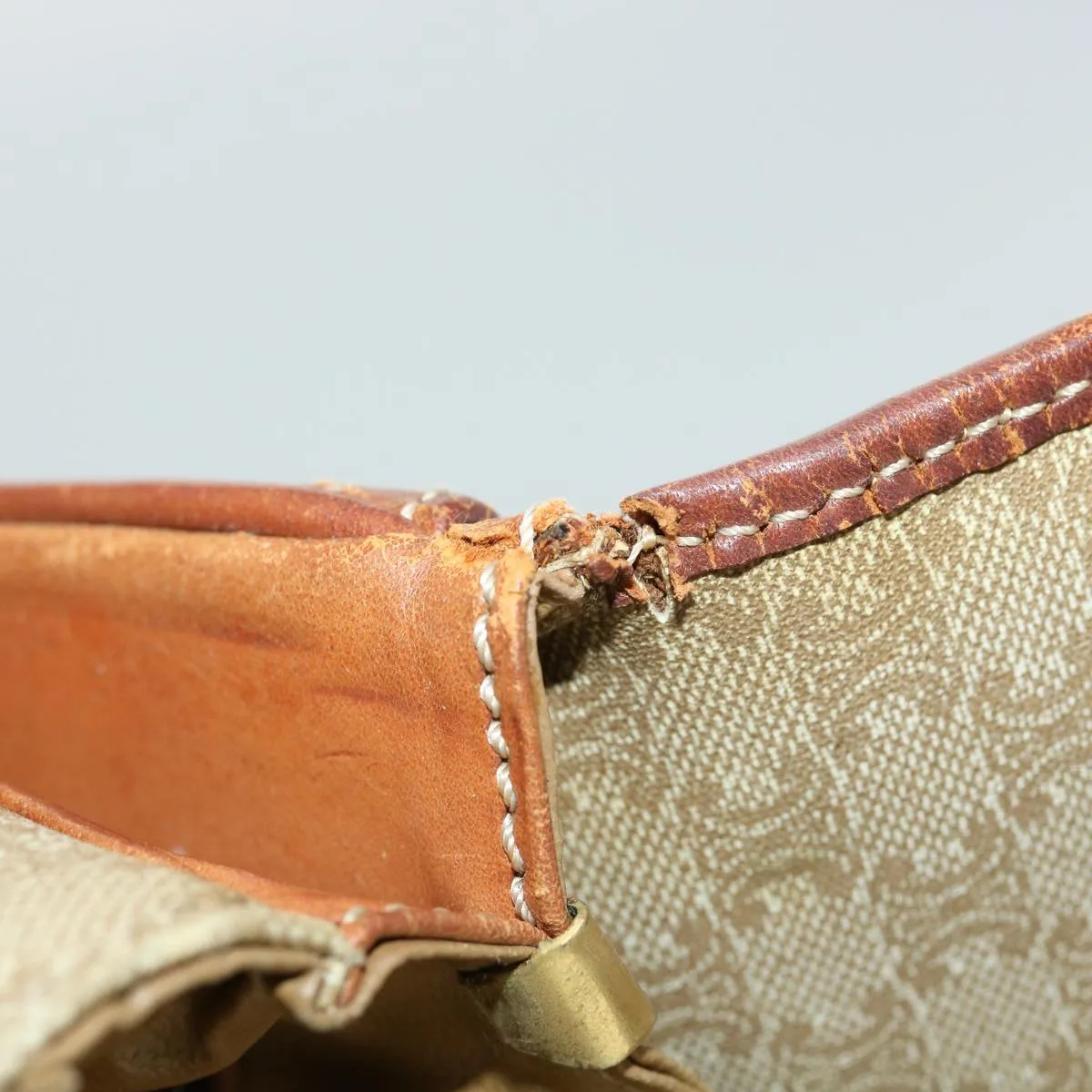 Celine Macadam Canvas Shoulder Bag Beige  ki2254