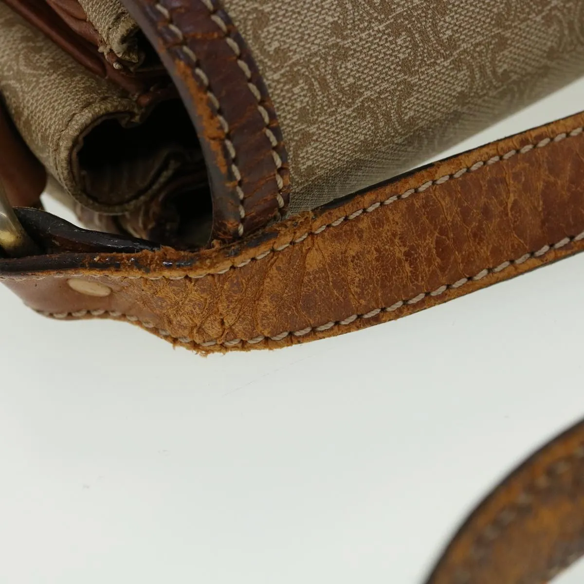 Celine Macadam Canvas Shoulder Bag Beige  ki2254