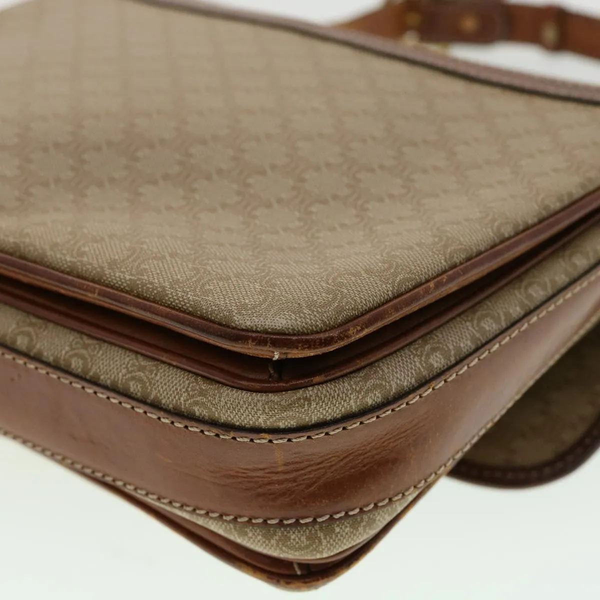 Celine Macadam Canvas Shoulder Bag Beige  ki2254