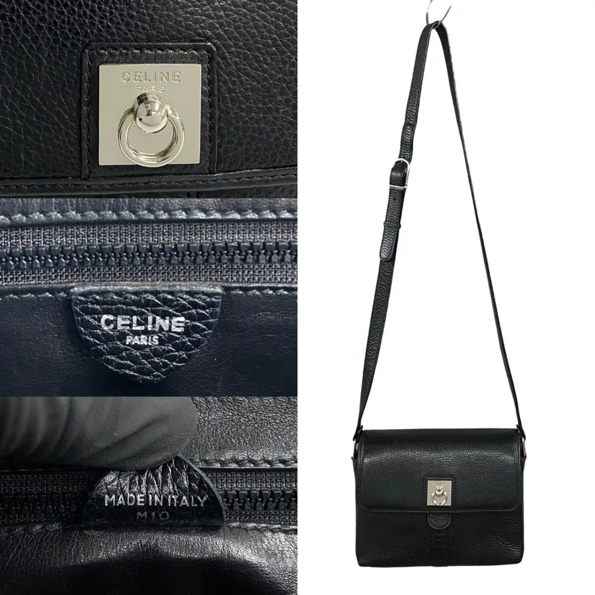 CELINE Shoulder Bag leather black