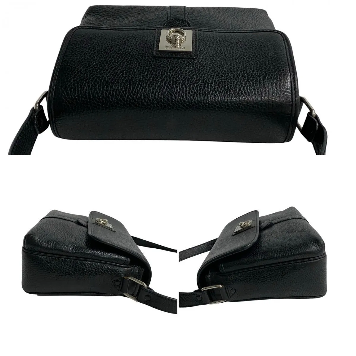 CELINE Shoulder Bag leather black