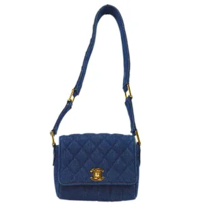 Chanel 1989-1991 Denim Straight Flap Shoulder Bag