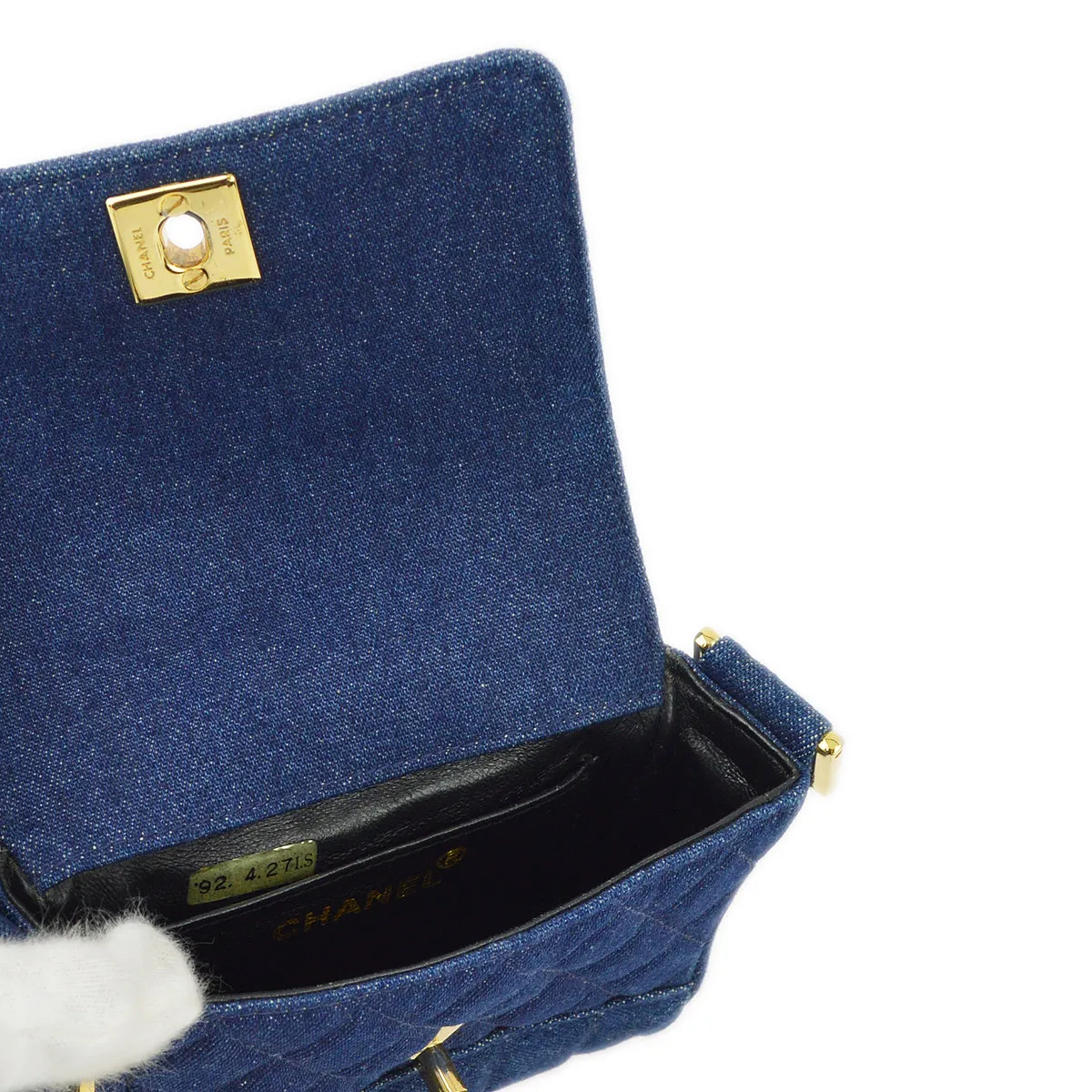 Chanel 1989-1991 Denim Straight Flap Shoulder Bag
