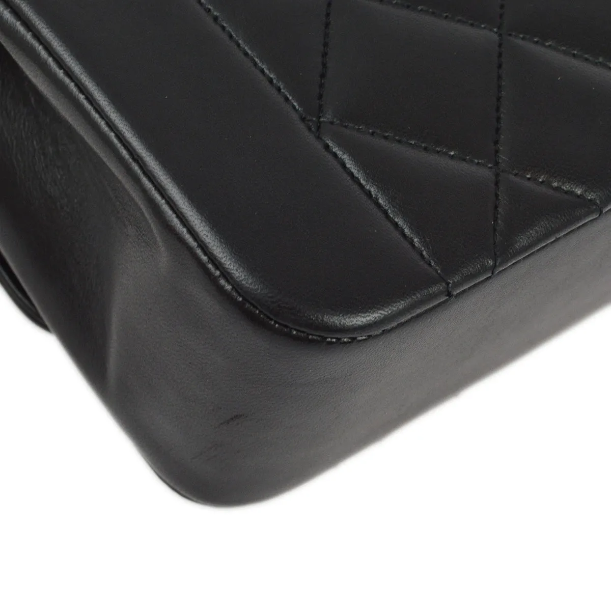 Chanel 1994-1996 Black Lambskin Small Diana Shoulder Bag