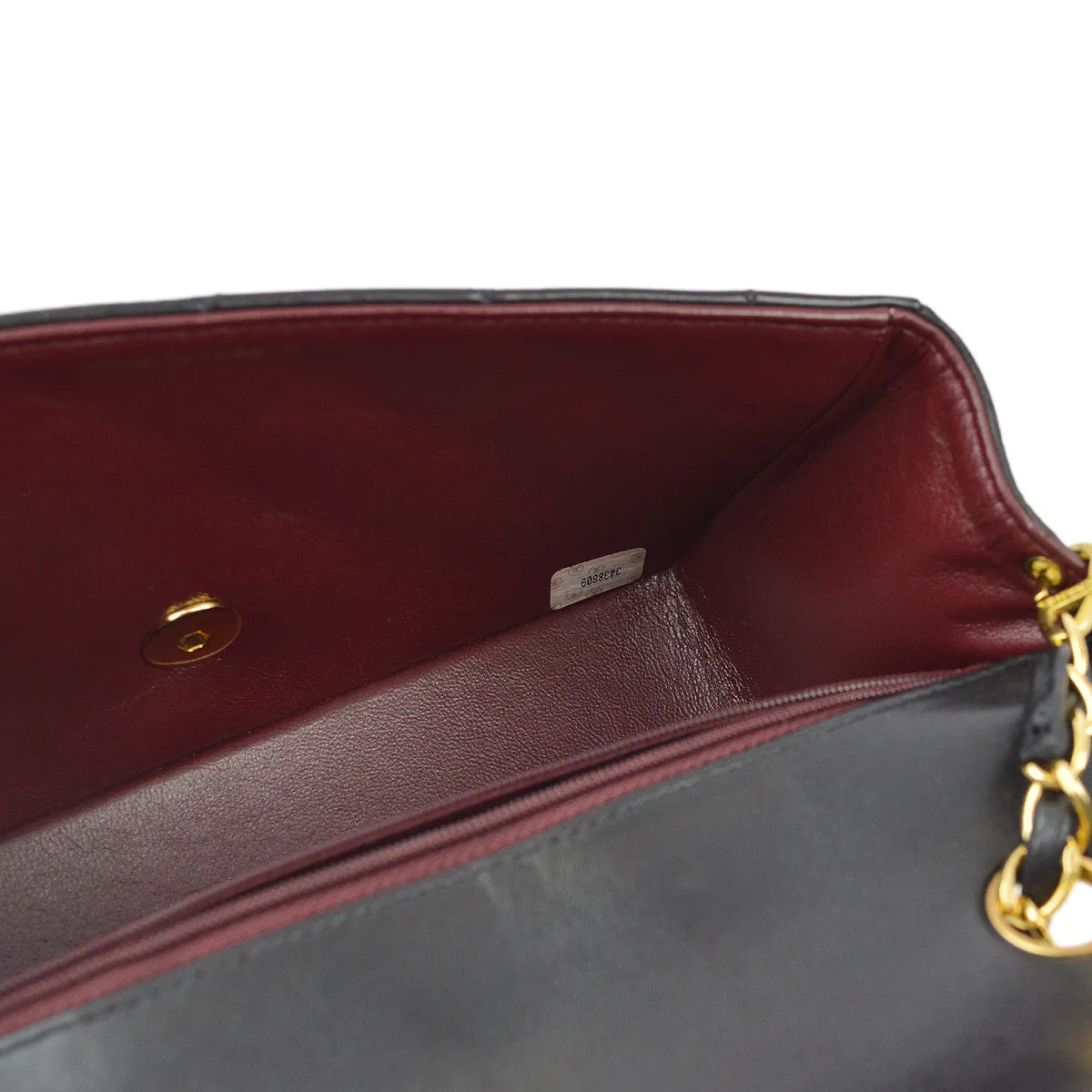 Chanel 1994-1996 Black Lambskin Small Diana Shoulder Bag
