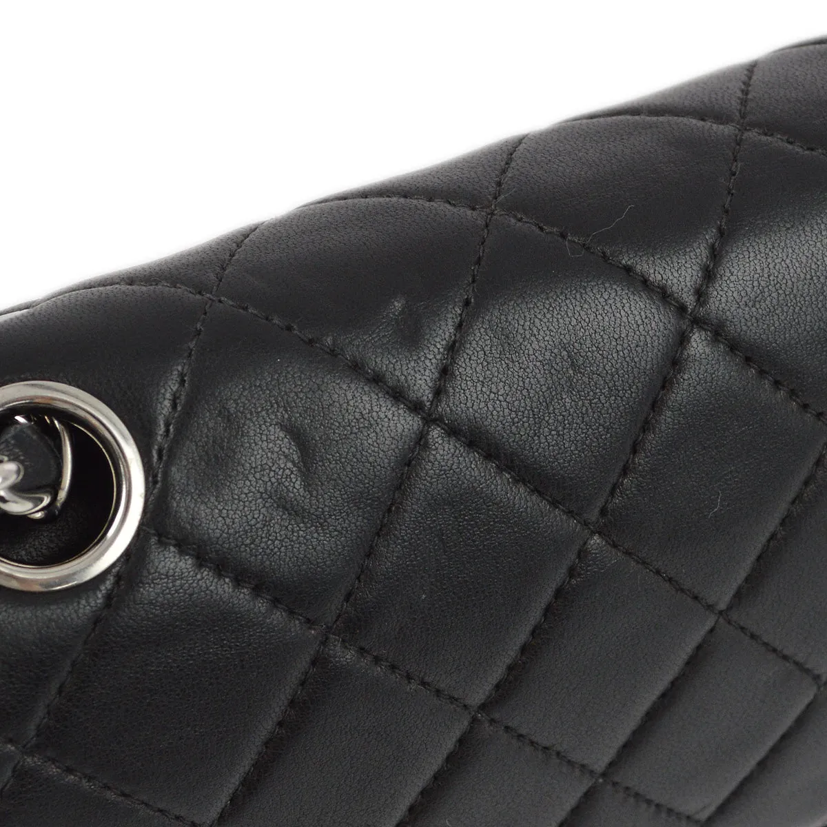 Chanel 2000-2001 Black Lambskin Medium Classic Double Flap Shoulder Bag