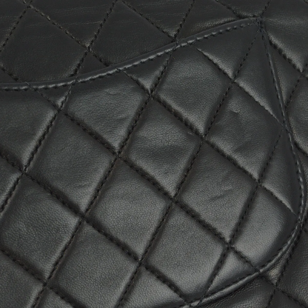 Chanel 2000-2001 Black Lambskin Medium Classic Double Flap Shoulder Bag