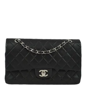 Chanel 2000-2001 Black Lambskin Medium Classic Double Flap Shoulder Bag