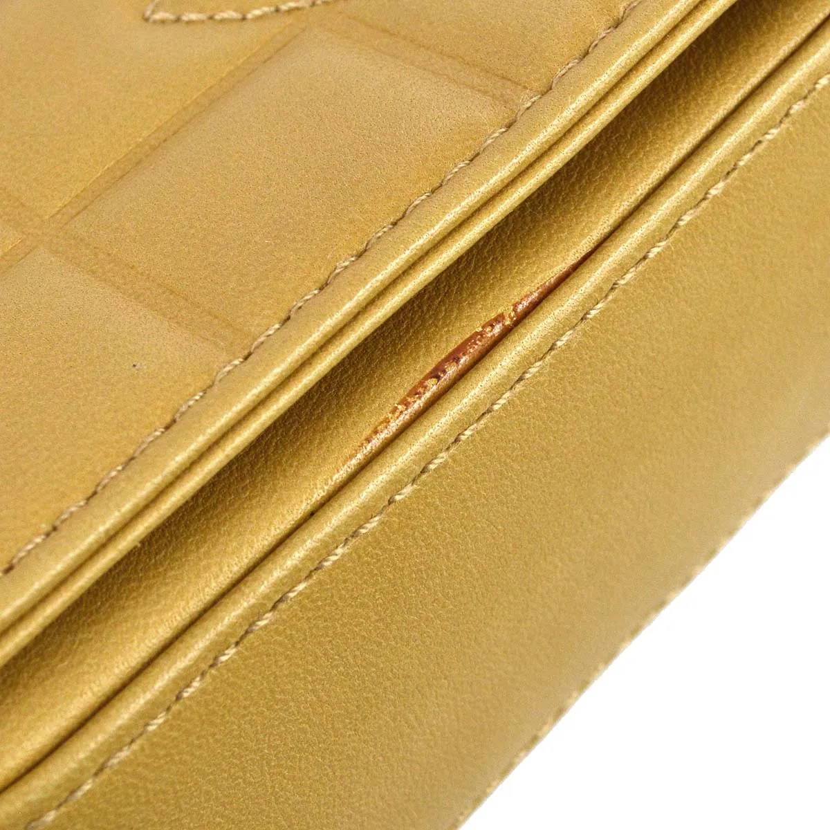 Chanel 2003-2004 Beige Lambskin Choco Bar Shoulder Bag
