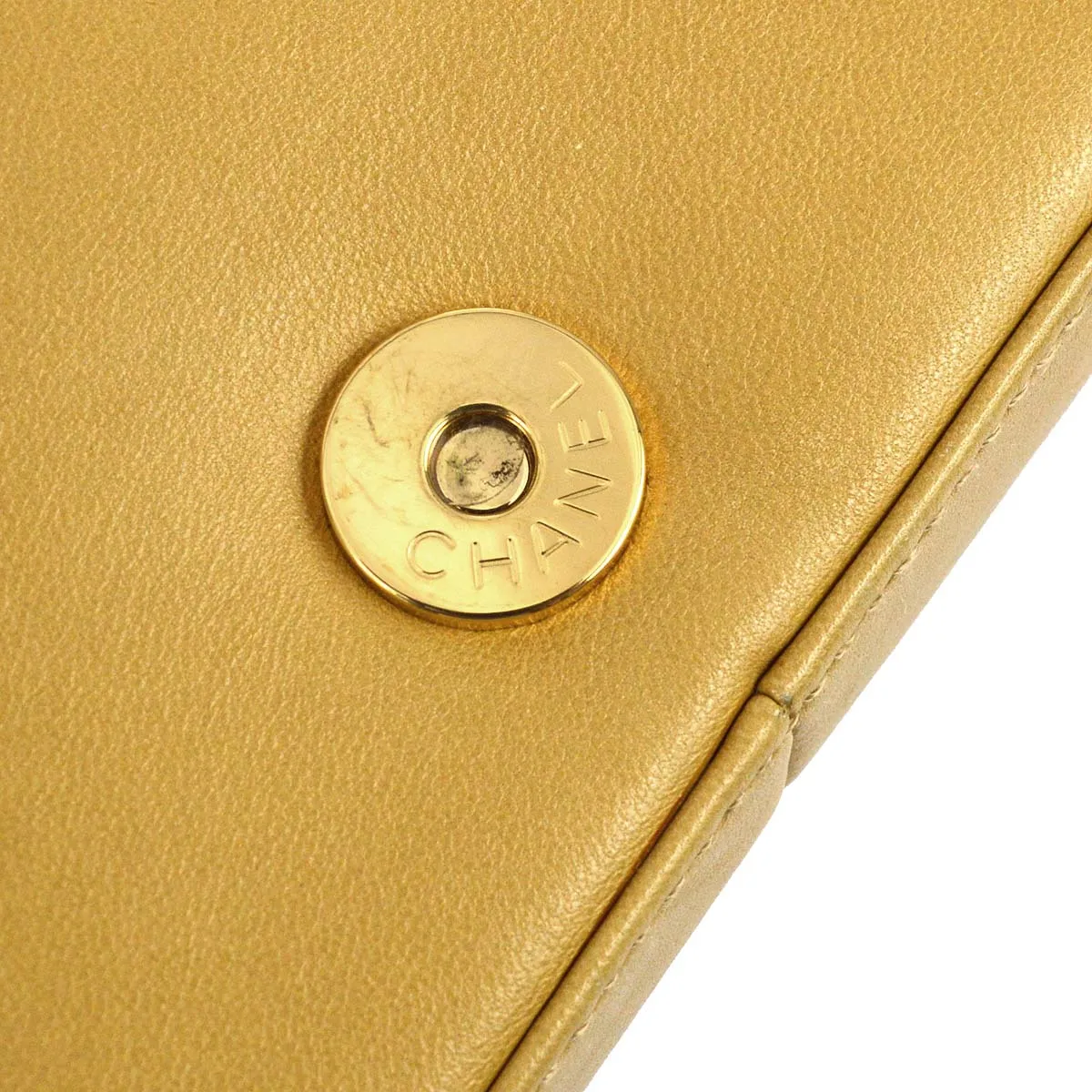 Chanel 2003-2004 Beige Lambskin Choco Bar Shoulder Bag