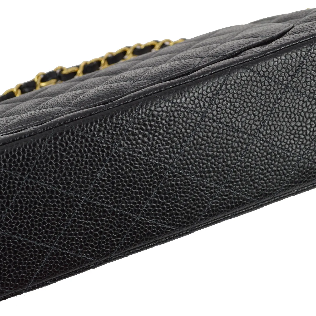 Chanel 2003-2004 Black Caviar Small Classic Double Flap Shoulder Bag