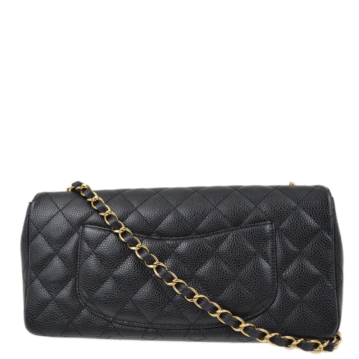 Chanel 2006-2008 Black Caviar East West Shoulder Bag