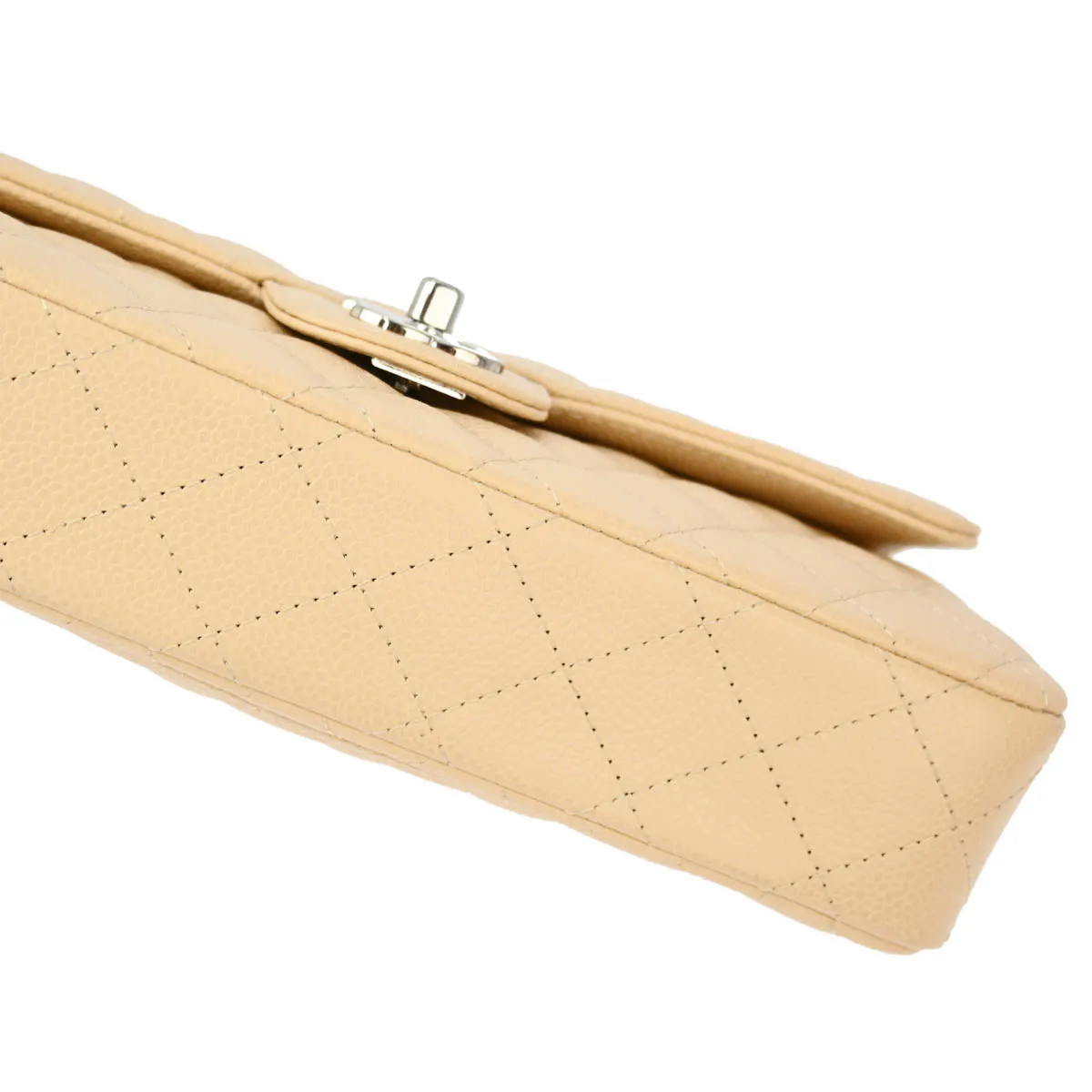 Chanel 2008-2009 Beige Caviar East West Shoulder Bag