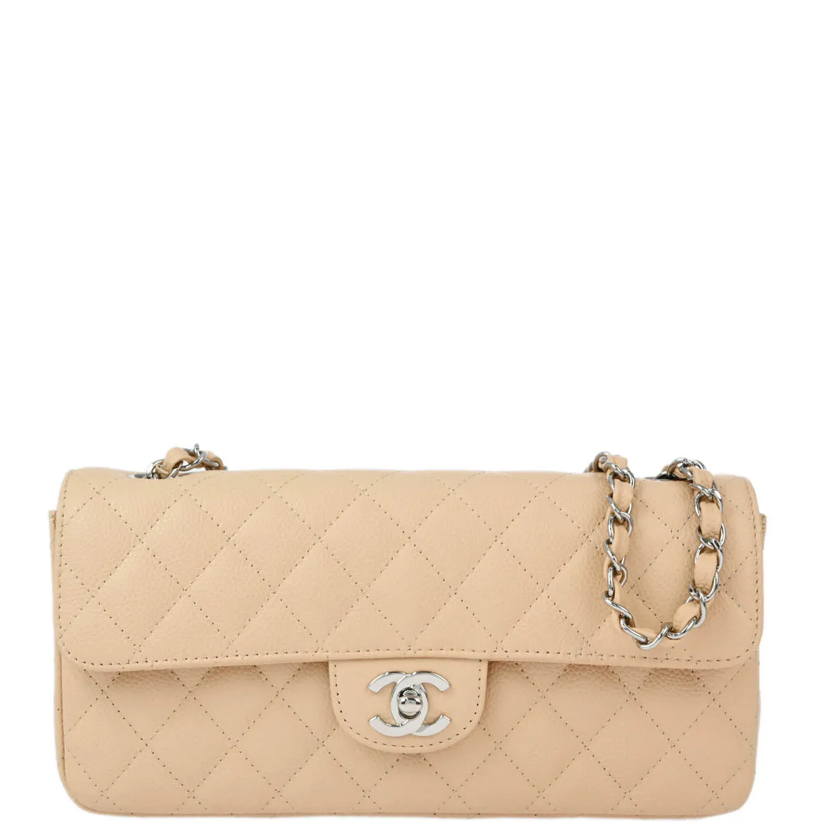 Chanel 2008-2009 Beige Caviar East West Shoulder Bag