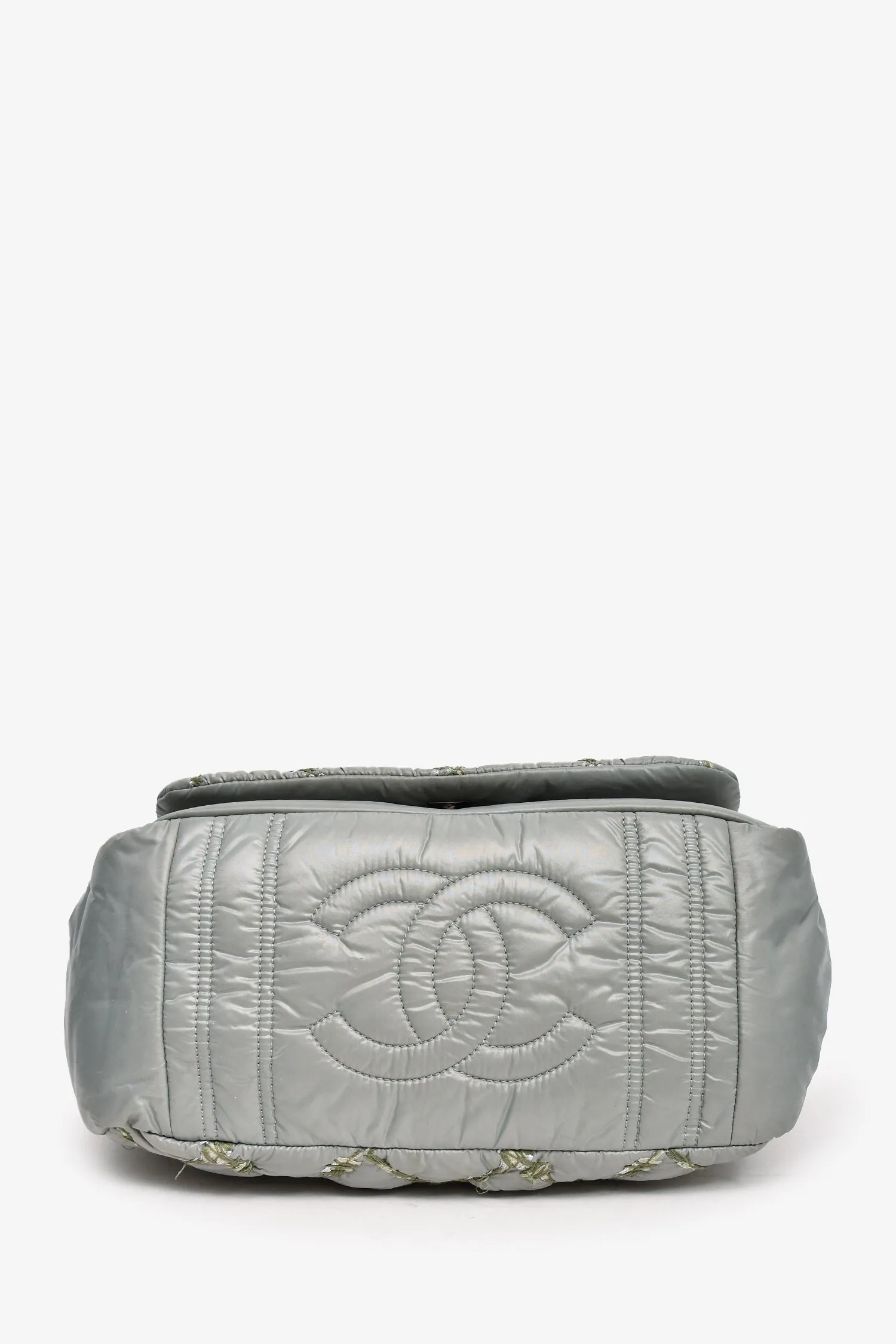 Chanel? 2011 Pale Green Nylon Paris-Byzance 'Tweed on Stitch' Bubble Flap Shoulder Bag