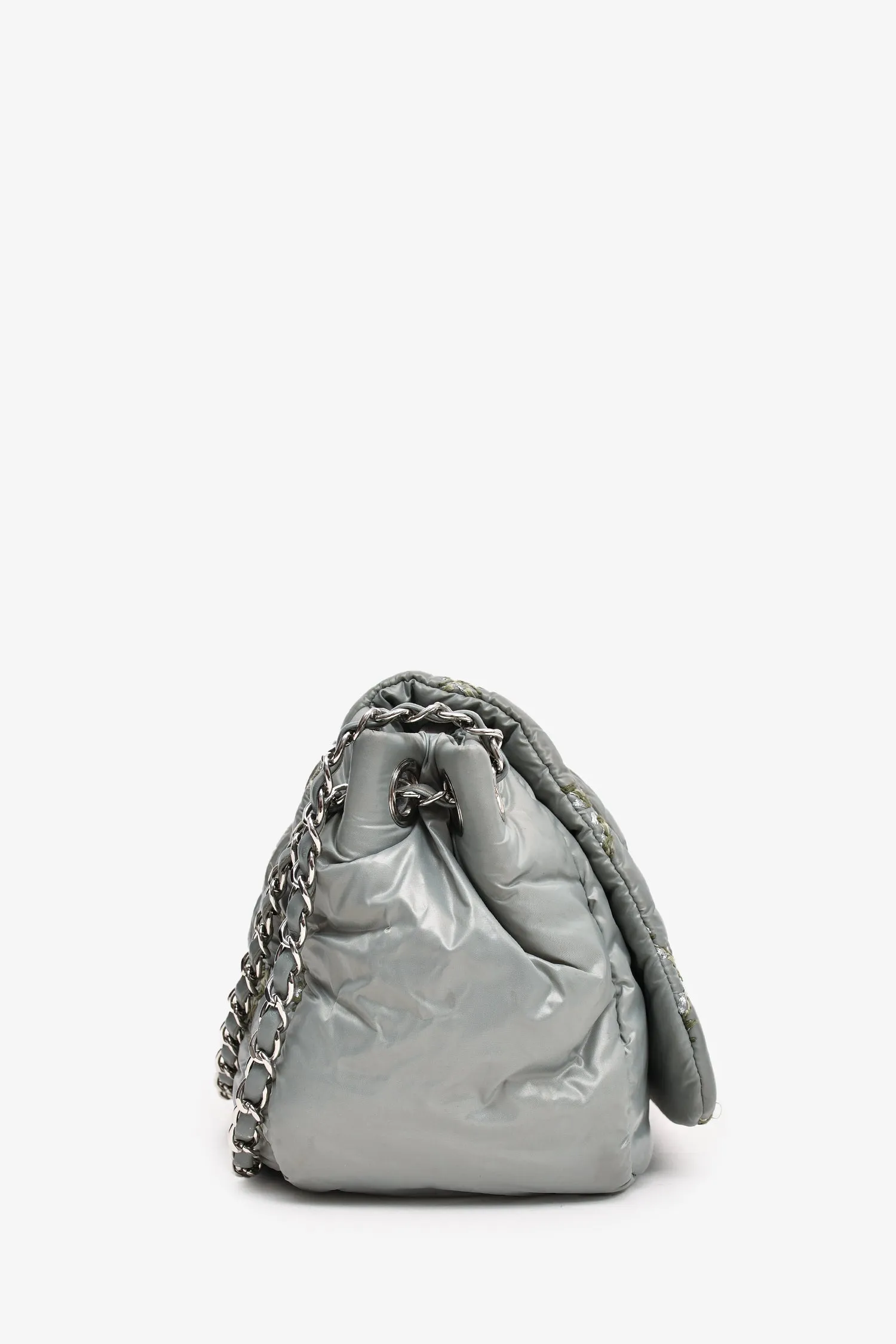 Chanel? 2011 Pale Green Nylon Paris-Byzance 'Tweed on Stitch' Bubble Flap Shoulder Bag