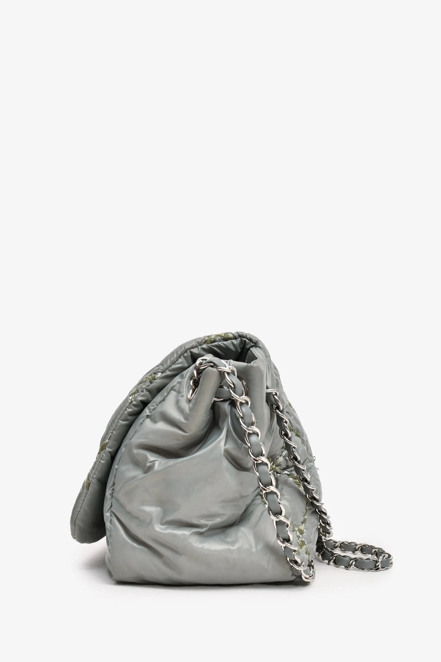 Chanel? 2011 Pale Green Nylon Paris-Byzance 'Tweed on Stitch' Bubble Flap Shoulder Bag