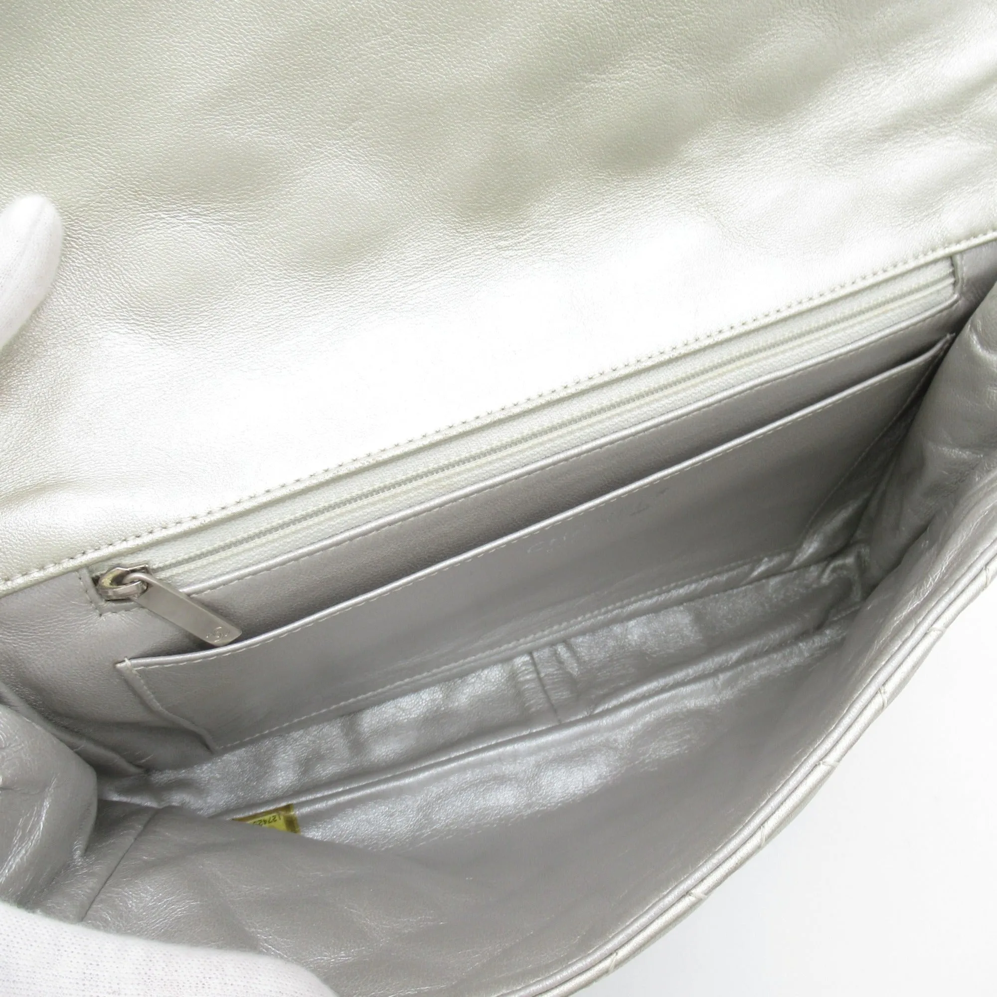 CHANEL 2.55Matelasse ChainShoulder Bag Silver Lambskin [sheep leather]