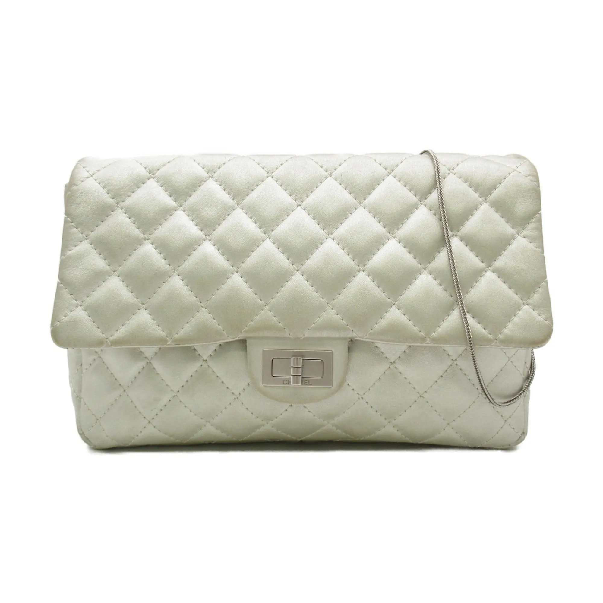 CHANEL 2.55Matelasse ChainShoulder Bag Silver Lambskin [sheep leather]