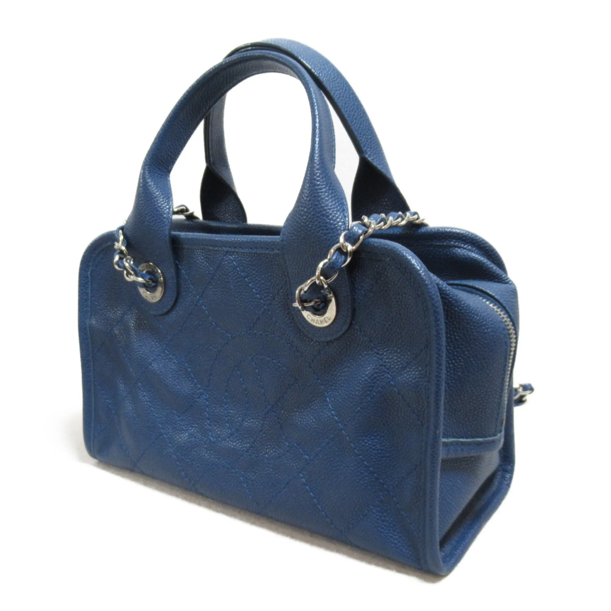 CHANEL 2wayShoulder Bag Blue Caviar Skin [Grained Calf]