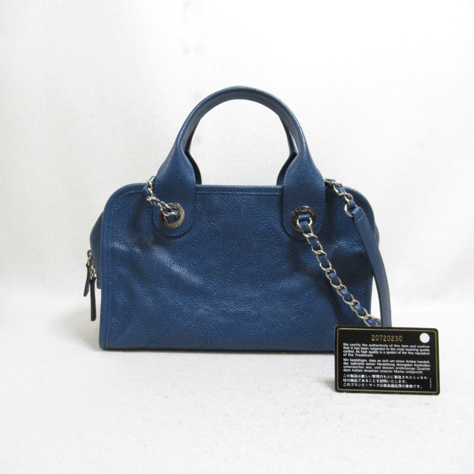 CHANEL 2wayShoulder Bag Blue Caviar Skin [Grained Calf]