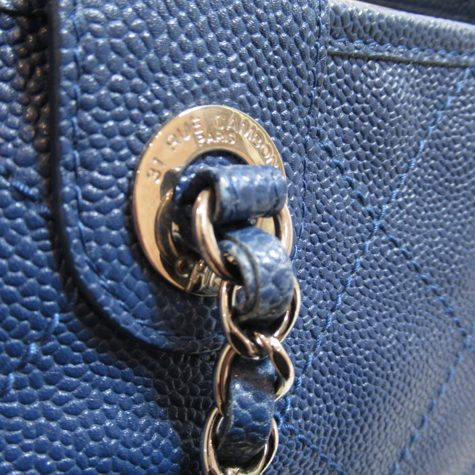 CHANEL 2wayShoulder Bag Blue Caviar Skin [Grained Calf]