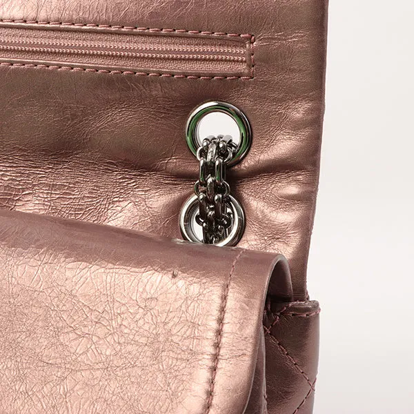 Chanel Around 2008 Made 2.55 Chain Shoulder Bag 23Cm Metallic Mauve Pink