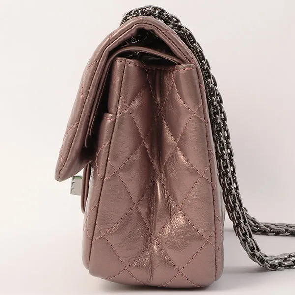 Chanel Around 2008 Made 2.55 Chain Shoulder Bag 23Cm Metallic Mauve Pink