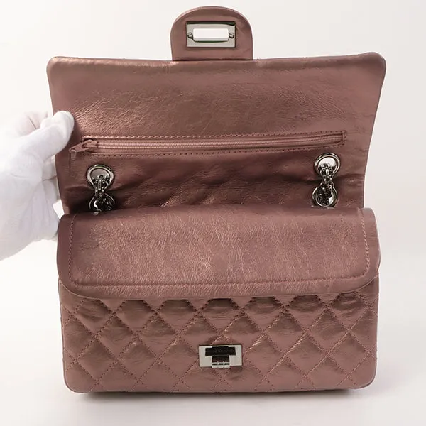 Chanel Around 2008 Made 2.55 Chain Shoulder Bag 23Cm Metallic Mauve Pink