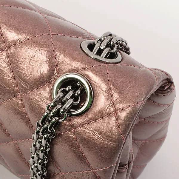 Chanel Around 2008 Made 2.55 Chain Shoulder Bag 23Cm Metallic Mauve Pink