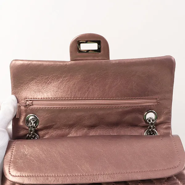 Chanel Around 2008 Made 2.55 Chain Shoulder Bag 23Cm Metallic Mauve Pink