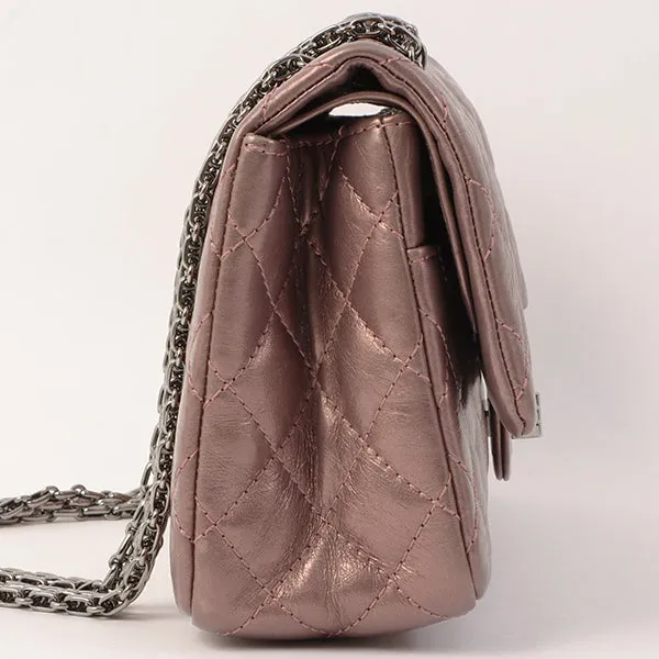 Chanel Around 2008 Made 2.55 Chain Shoulder Bag 23Cm Metallic Mauve Pink