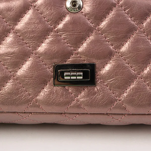 Chanel Around 2008 Made 2.55 Chain Shoulder Bag 23Cm Metallic Mauve Pink