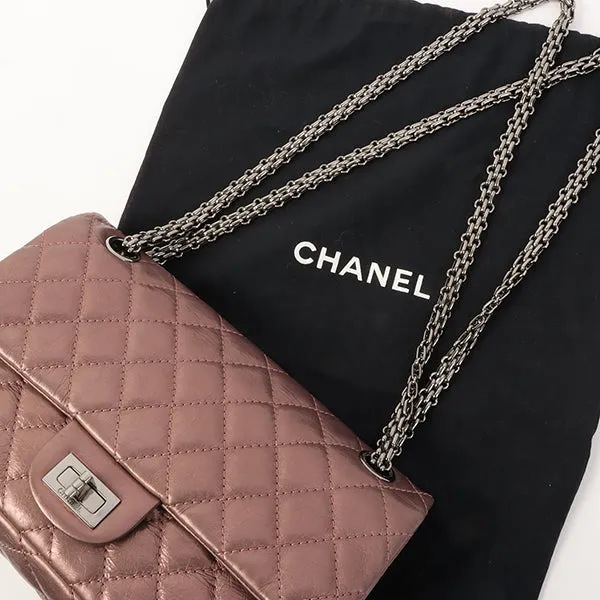 Chanel Around 2008 Made 2.55 Chain Shoulder Bag 23Cm Metallic Mauve Pink