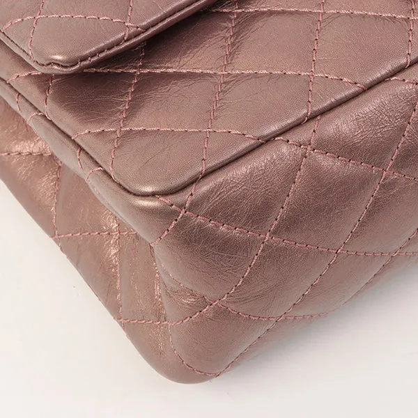 Chanel Around 2008 Made 2.55 Chain Shoulder Bag 23Cm Metallic Mauve Pink
