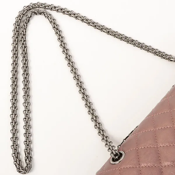Chanel Around 2008 Made 2.55 Chain Shoulder Bag 23Cm Metallic Mauve Pink