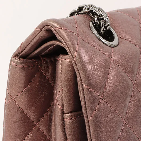 Chanel Around 2008 Made 2.55 Chain Shoulder Bag 23Cm Metallic Mauve Pink